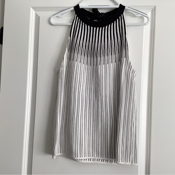 White House Black Market Tops - White House Black Market Monochrome Striped Halter Blouse - Size M - NWOT